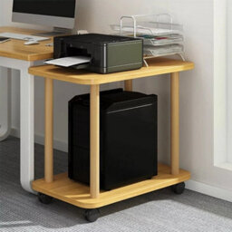 2 Tier Small Sofa Side Table Couch End Table Coffee Tea Snack Desk With Wheel - thumbnail 4