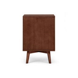 Teamson Home Tremolo Bedside Table 1 Fluted Push-Open Drawer Nightstand, Walnut - thumbnail 7
