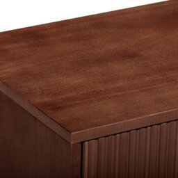 Teamson Home Tremolo Bedside Table 1 Fluted Push-Open Drawer Nightstand, Walnut - thumbnail 9