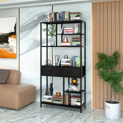 90X30X180Cm Industrial Bookcase Rustic Storage Cabinet Tall Shelf Metal Display Unit - image 1
