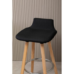 Orsina Black Leather Effect Seat Bar Stool, Comfortable Seating Faux Leather Bar Stool, Space-Saver Kitchen Stool - thumbnail 7