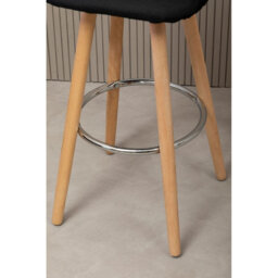 Orsina Black Leather Effect Seat Bar Stool, Comfortable Seating Faux Leather Bar Stool, Space-Saver Kitchen Stool - thumbnail 8