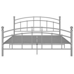 Berkfield Bed Frame Grey Metal 180X200 Cm 6Ft Super King - thumbnail 3