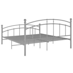 Berkfield Bed Frame Grey Metal 180X200 Cm 6Ft Super King - thumbnail 5