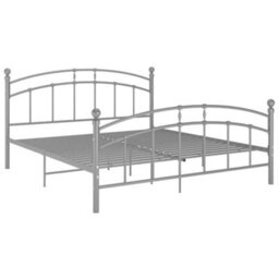 Berkfield Bed Frame Grey Metal 180X200 Cm 6Ft Super King - thumbnail 2