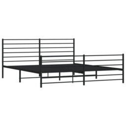 Berkfield Metal Bed Frame With Headboard And Footboard Black 200X200 Cm - thumbnail 5