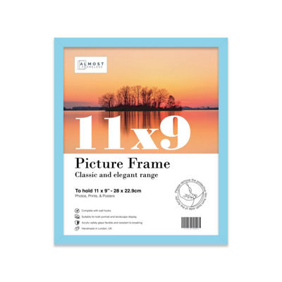11X9 Light Blue Picture Frame (27.9 X 22.9Cm) Poster, Photo, Artwork, Gallery Wall Or Print - image 1