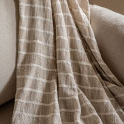 Gallery™ Natural & White Striped Woven Striped Throw (L) 170Cm X (W) 130Cm - thumbnail 4