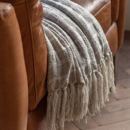 Gallery™ Natural & White Striped Woven Striped Throw (L) 170Cm X (W) 130Cm - thumbnail 3