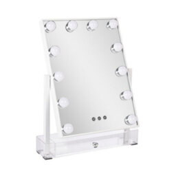 Living And Home White Rectangular Hollywood Rotatable Led Vanity Makeup Mirror Dimmable With Storage Box - thumbnail 4