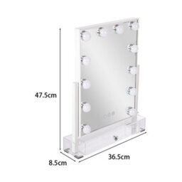 Living And Home White Rectangular Hollywood Rotatable Led Vanity Makeup Mirror Dimmable With Storage Box - thumbnail 6