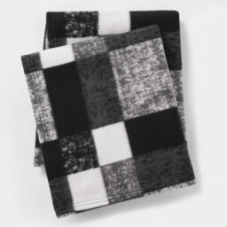 Ohs Tartan Check Fleece Throw Winter Warm Soft Blanket - 200 X 240Cm - Black - thumbnail 2
