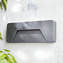 Zinc Soryx Fixed Matt Anthracite Charcoal Effect Mains-Powered Integrated Led Outdoor Brick On/off Wall Light 280Lm (Dia)21Cm - thumbnail 2