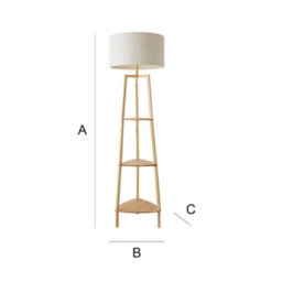 Valuelights Hiru Natural 3 Tier Shelf Floor Lamp With Cream Boucle Shade And Bulb - thumbnail 9