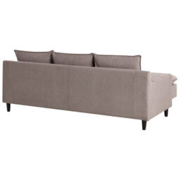 Beliani Corner Sofa 3 Seater Elvenes Velvet Taupe Right Hand - thumbnail 5