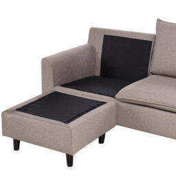 Beliani Corner Sofa 3 Seater Elvenes Velvet Taupe Right Hand - thumbnail 8