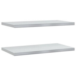 Berkfield Wall Shelves 2 Pcs 75X40X3 Cm Silver Stainless Steel - thumbnail 2
