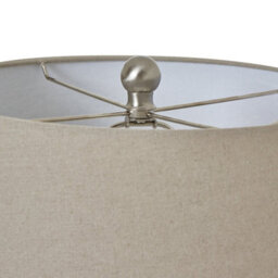 Wyld Haus Belcastel White Swirl Textured Ceramic Pot Lamp With Cream Linen Shade - thumbnail 4