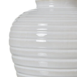 Wyld Haus Belcastel White Swirl Textured Ceramic Pot Lamp With Cream Linen Shade - thumbnail 3