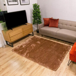 Indigo Beige Plain Shaggy Handmade Luxurious Sparkle Easy To Clean Rug For Dining Room Bed Room And Living Room-80Cm X 150Cm - thumbnail 2