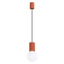 Luminosa Lighting Luminosa Halo Slim Pendant Ceiling Light Red Ochre 1X G9 - thumbnail 1
