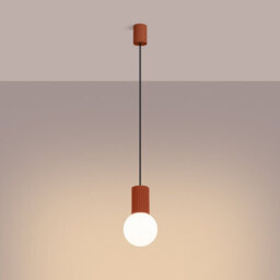 Luminosa Lighting Luminosa Halo Slim Pendant Ceiling Light Red Ochre 1X G9 - thumbnail 2