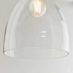 Anson Lighting Georgia Pendant Light Shade Finished In Clear Glass And Chrome Plate (Shade Only) - thumbnail 8