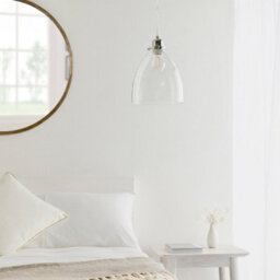 Anson Lighting Georgia Pendant Light Shade Finished In Clear Glass And Chrome Plate (Shade Only) - thumbnail 3