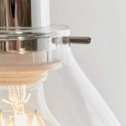 Anson Lighting Georgia Pendant Light Shade Finished In Clear Glass And Chrome Plate (Shade Only) - thumbnail 5