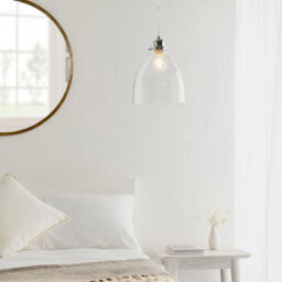 Anson Lighting Georgia Pendant Light Shade Finished In Clear Glass And Chrome Plate (Shade Only) - thumbnail 1