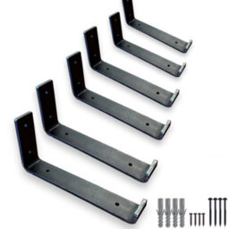 MKGT 6 Pcs Heavy Duty Shelf Brackets Industrial Steel For Wall Mounted Diy Floating(Raw Steel, 125mm Up) - thumbnail 1