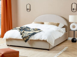 Beliani Ottoman Bed Fabric Vaucluse 160 X 200 Cm (Eu King Size) Light Beige - thumbnail 2