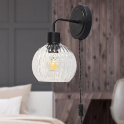 First Choice Lighting Set Of 2 Toby -Black Plug In Wall Light Fittings Only - thumbnail 4