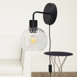 First Choice Lighting Set Of 2 Toby -Black Plug In Wall Light Fittings Only - thumbnail 5