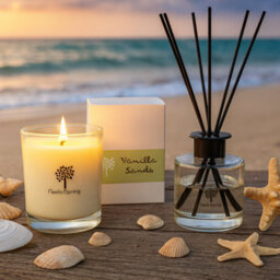 Nicola Spring 400G Soy Wax Scented Candle - Vanilla Sands - 45 Hour Burn Time Relaxation Aromatherapy Gift Ready Jar Candle - thumbnail 5