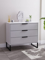 Beijing 3 Drawer Chest Of Drawers In Grey Ash (Ready Assembled) - thumbnail 1