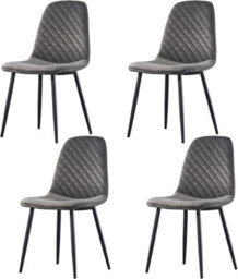 Alivio Pack Of 4 Velvet Dining Chairs With Metal Legs For Dressing Lounge Home Kitchen Counter Chairs (Grey) - thumbnail 8