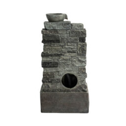 Teamson Home 72.3 Cm Outdoor 4-Tier Stacked Stone Cascading Water Fountain With Led Lights, Gray - thumbnail 4