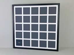 "Photoframesandmore Black Multi Aperture Frame. Holds Twenty-Five 4X4"" Photos. 60X60Cm." - thumbnail 1
