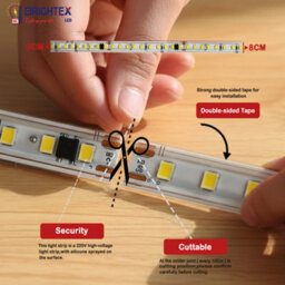 Brightex LED Brightex 10M Smd Led Strip Light White 220V Flexible Super Bright Ip65 Led Tape With Connector For Indoor & Outdoor - thumbnail 4