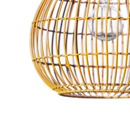 Teamson Home Outdoor Garden Hanging Light Lantern, Solar Powered, With Bulb, Dimmer, Timer & Remote, Brown Wicker - thumbnail 5