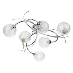 Luminosa Lighting Luminosa Elba 6 Light Flush Ceiling Fitting Chrome With Clear Decorative Glass 6Xg9