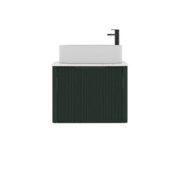 Royal Bathrooms Avenza 600mm Deep Moss Green Wall Hung Bathroom Countertop Vanity Unit 1 Drawer With Peak Basin - thumbnail 6