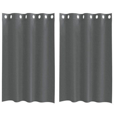 Berkfield Durable Voile Curtains With Grommets 2 Pcs Dark Grey 140X175 Cm