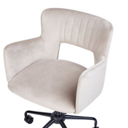 Beliani Desk Chair Sanilac Ii Velvet Taupe - thumbnail 8