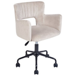 Beliani Desk Chair Sanilac Ii Velvet Taupe - thumbnail 6