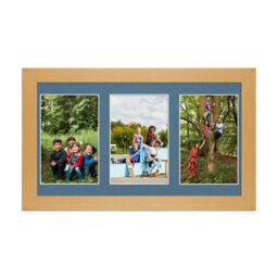 AK Frames 40X20Cm Country Pine Modern Multi Photo Frame With Pompadour Mount - Holds 3 Apertures (3X) 6X4 Photos