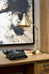 Elegant Aged Brass Table Lamp With Led E27 Socket For Home And Office - thumbnail 3