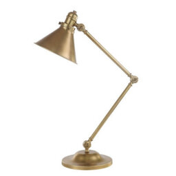 Elegant Aged Brass Table Lamp With Led E27 Socket For Home And Office - thumbnail 1