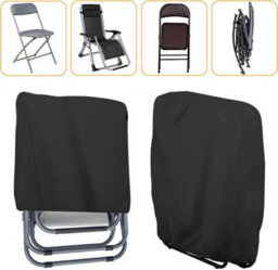 Two Sets Of Covers For Folding Chairs (Black, 71 X 34 110 Cm), Windproof Cover Garden Chair, Chair Back - thumbnail 5